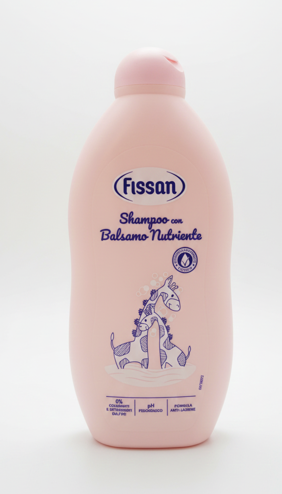 Fissan Protezione e Nutrimento Shampoo 2in1 con Balsamo – Formula Ipoallergenica Anti-Nodi – Igiene Delicata Neonati