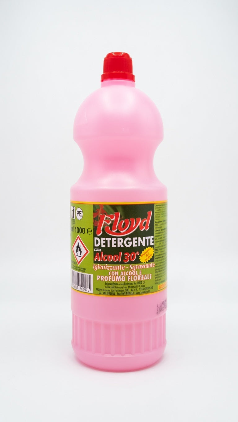 Floyd Detergente con Alcol 30° | 1000 ml | Azione Igienizzante e Sgrassante | Profumo Floreale Delicato | Pulizia Universale Multi-Ambiente
