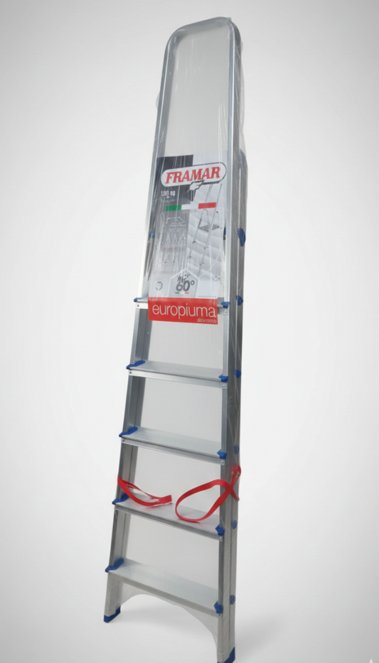 Framar Europiuma Scala in Alluminio 6 Gradini | Portata 150kg | Altezza Lavoro 347cm | Certificata EN 131 e TUV SUD | Made in Italy