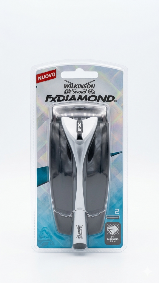 Wilkinson Sword FX Diamond Rasoio Storico Anni 90 | NUOVO in Blister | Sistema a Lame Flessibili con Rivestimento in Diamante