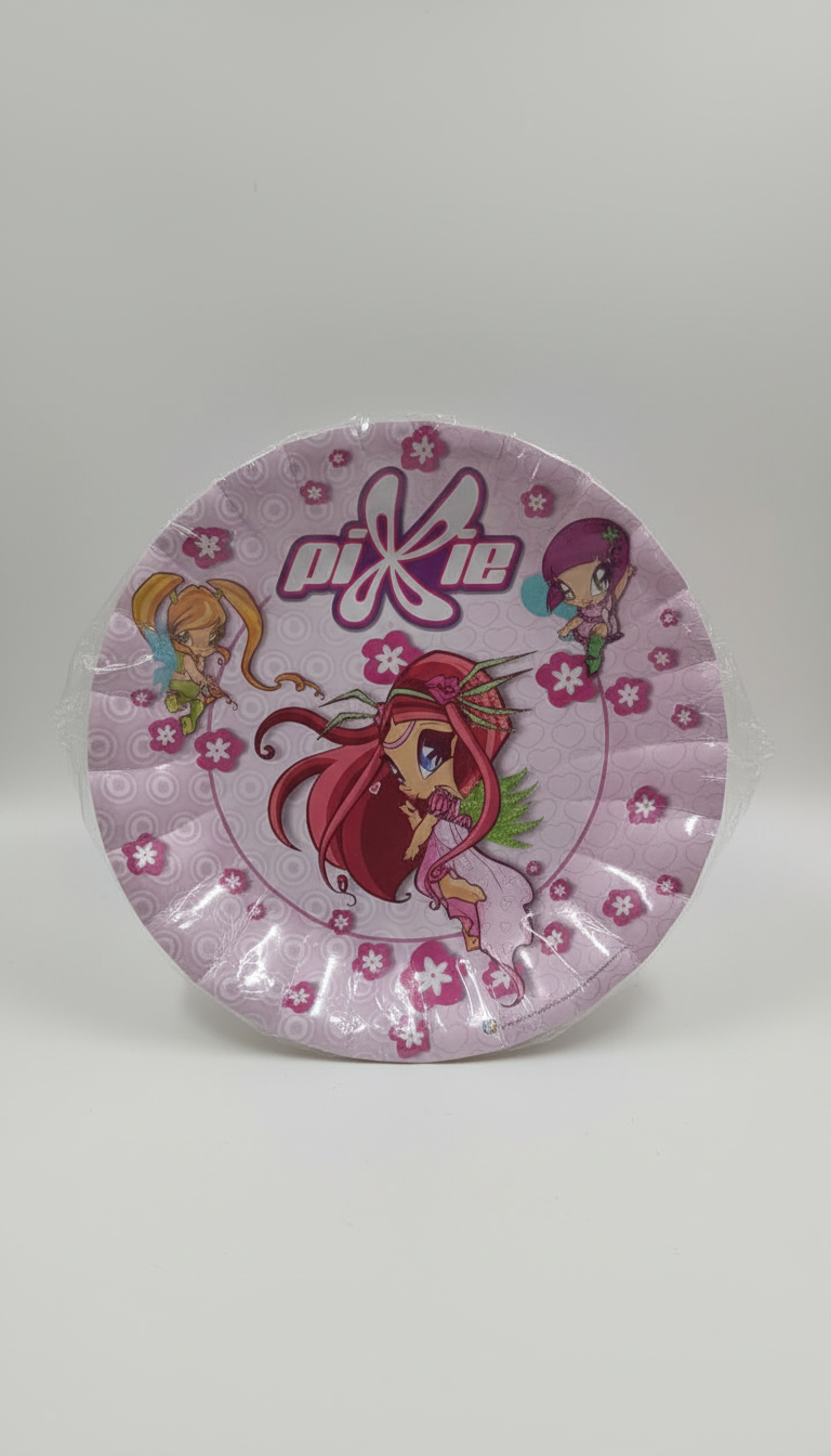 Piatti Carta Pixie (Fatine) a Cuore 8 Pezzi | Tema Magia Rosa Compleanno Bambina | Kit Tavola