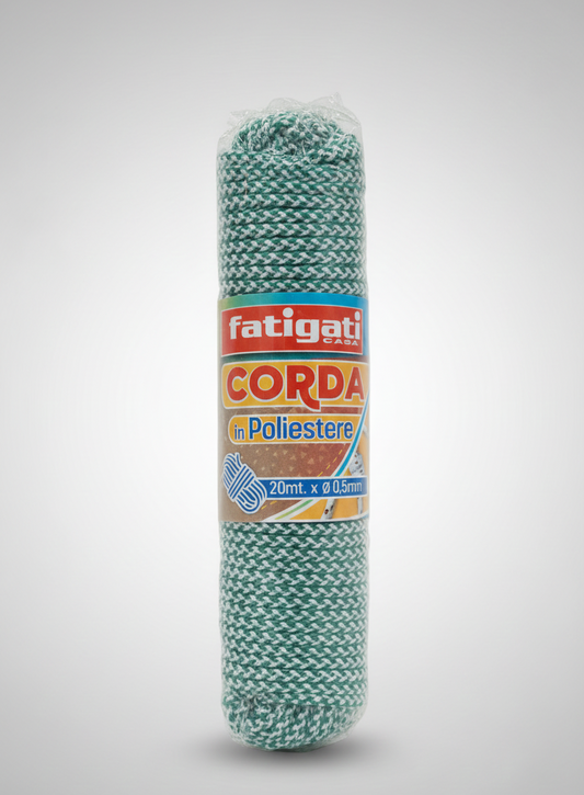 Fatigati Corda in Poliestere 20 mt x Ø 0,5 mm – Filo per Stendere Bucato – Resistente e Anti-Sfilacciamento