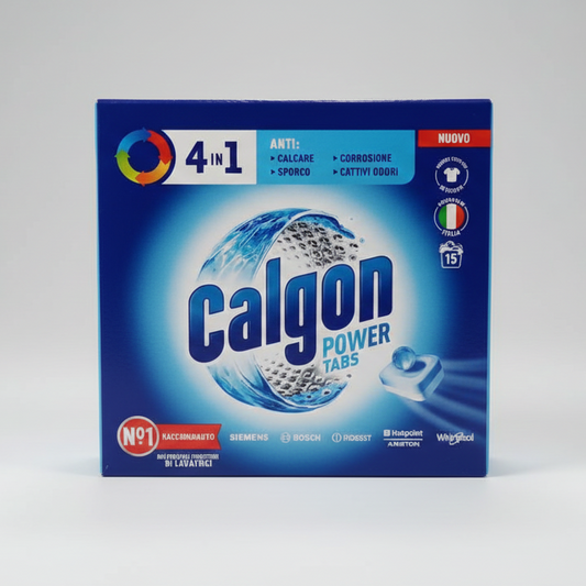 Calgon Power Tabs 4in1 Anticalcare Lavatrice | 15 Tabs (195g) | Protezione Totale Calcare, Sporco e Odori | Profumo Lavanda e Pino