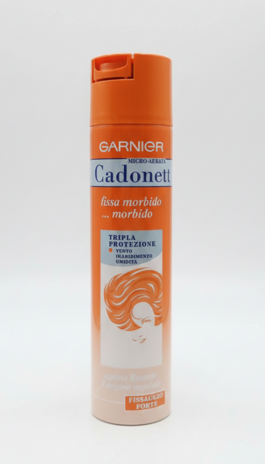 GARNIER Cadonett Lacca Fissaggio Forte 250ml | Tripla Protezione Anti-Umidità | Formula Micro-Aerata con Proteine della Seta