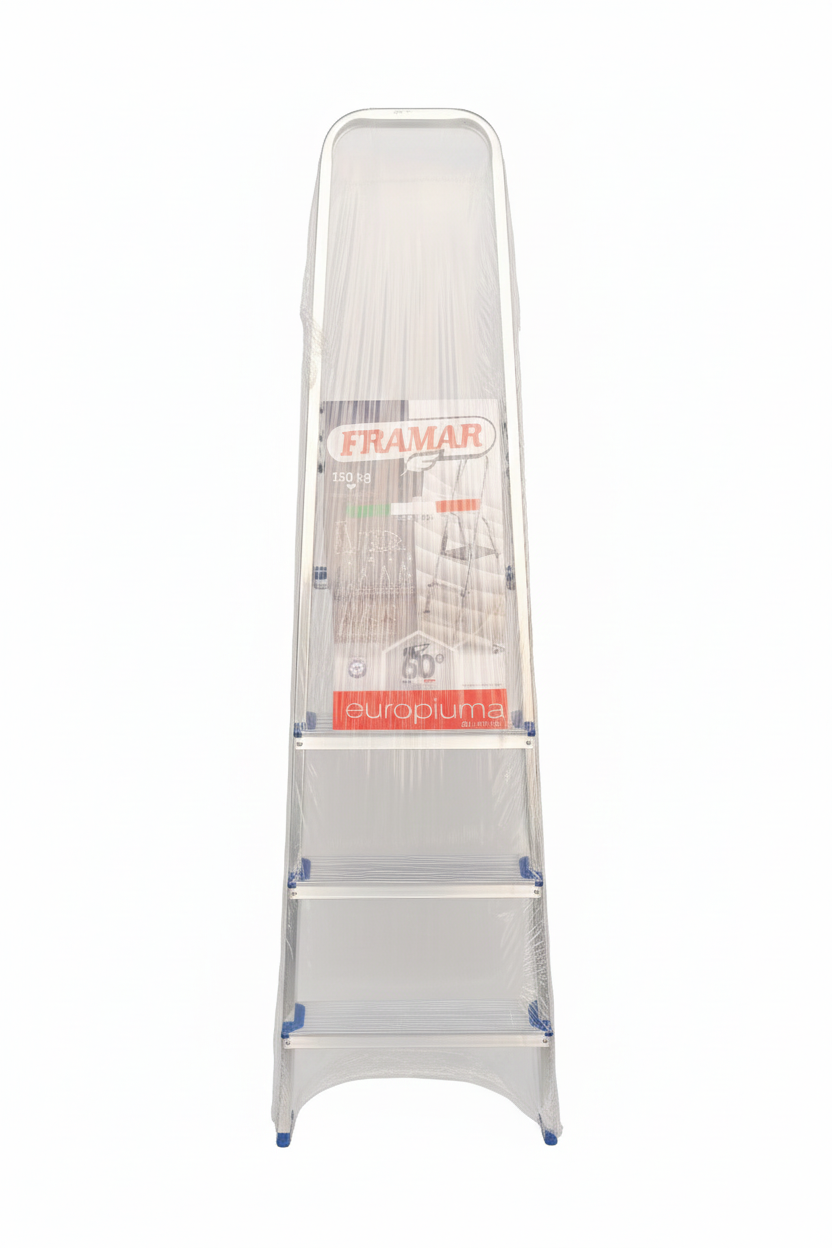 Framar Europiuma | Scala in Alluminio a 4 Gradini | Portata Max 150 kg | Altezza Lavoro 304 cm | Certificazione EN 131 e TUV SUD | Made in Italy dal 1962