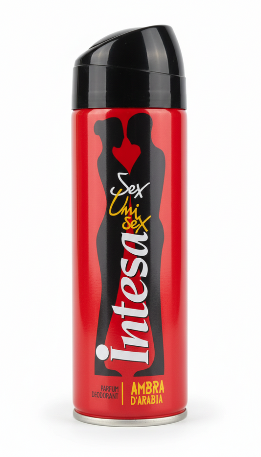 Intesa Sex Unisex Parfum Deodorant Ambra d’Arabia 125ml | Fragranza Sensuale Ambra e Sandalo | Protezione Duratura e Freschezza Orientale | Prodotto da Mirato S.p.A.