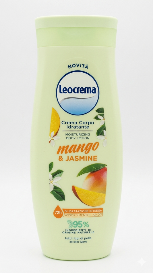 Leocrema Mango & Jasmine Crema Corpo Fluida 95% Naturale – Idratazione Intensa 72h