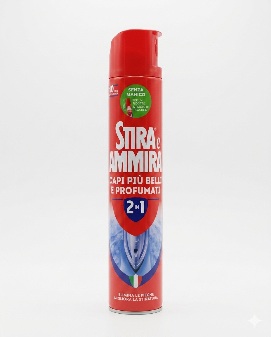 Stira e Ammira Spray Appretto 2 in 1 | 500ml | Facilita la Stiratura ed Elimina le Pieghe | Ridona Consistenza e Profumo ai Tessuti