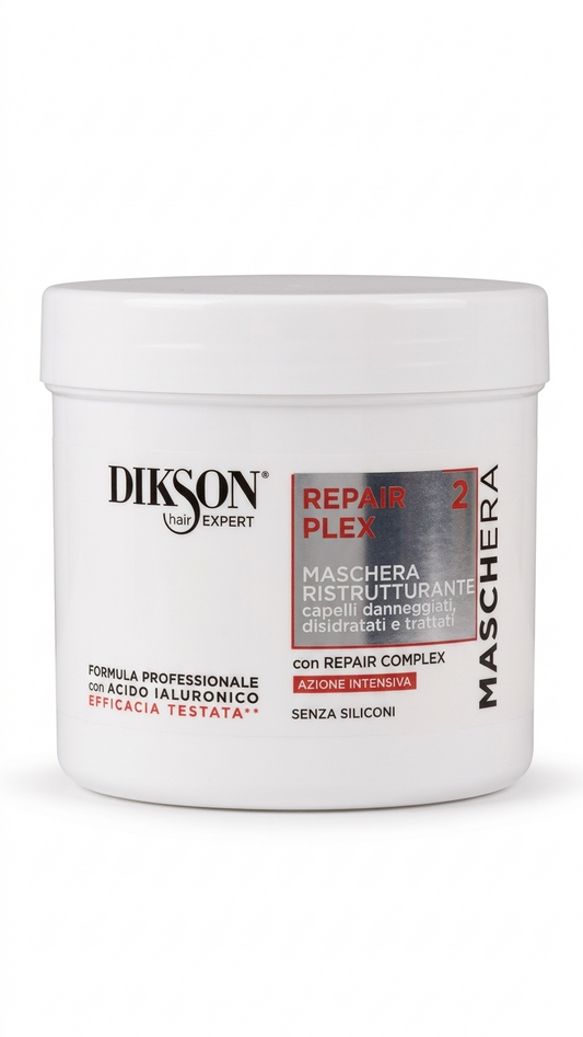 Dikson Hair Expert Repair Plex 2 | Maschera Ristrutturante Intensiva 500 ml | Per Capelli Danneggiati e Trattati | Con Repair Complex e Acido Ialuronico | Azione Sigillante Cuticola