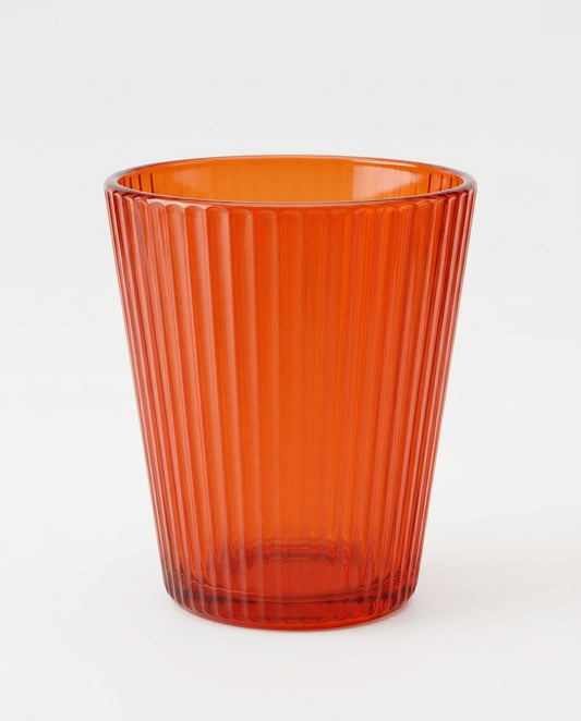 Maison Tortorà Set 6 Bicchieri in Vetro Colorati Rosso Prestige 260 ml per Acqua Succhi e Drink – Design Scanalato Canneté Luxury