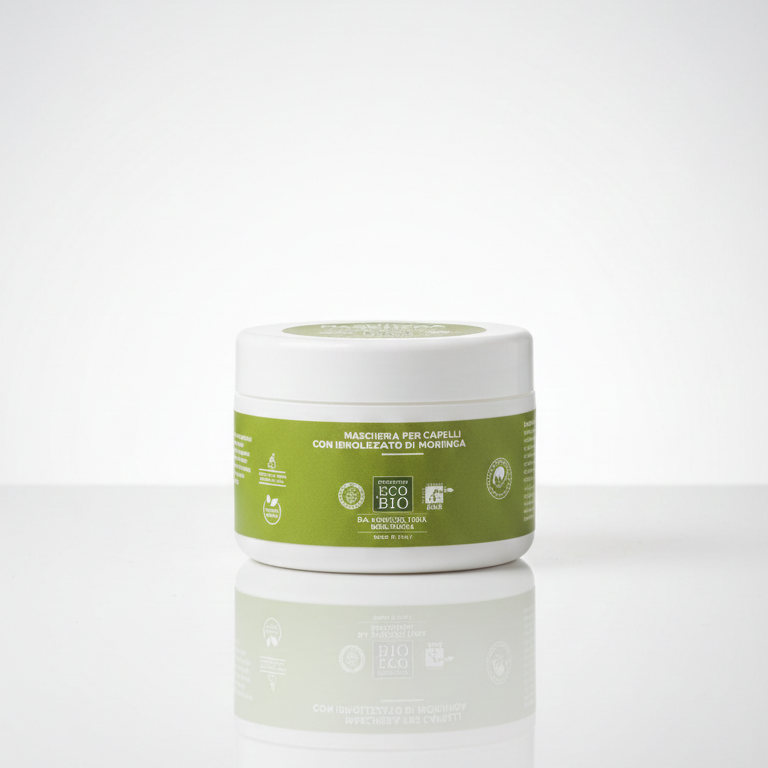 ALHEA Maschera Capelli Eco Bio 250ml | Con Idrolizzato di Moringa Biologica e Burro di Karité | Azione Rigenerante e Protettiva | Certificato AIAB e Vegan OK | Ideale per Capelli Stressati