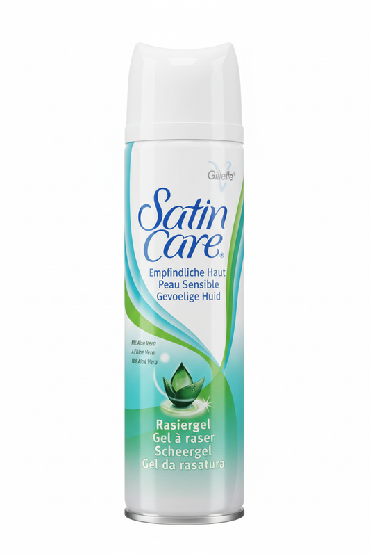 Gillette Satin Care Gel da Rasatura 200 ml – Pelli Sensibili – Con Aloe Vera – Protezione da Irritazioni e Tagli – Pelle Liscia