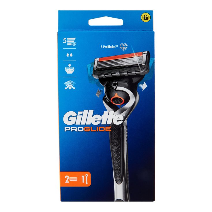 Gillette PROGLIDE Rasoio Manuale con Tecnologia FlexBall | 5 Lame ProBlades Ultra-Sottili | Sistema Anti-Attrito | Include 1 Lametta di Ricambio