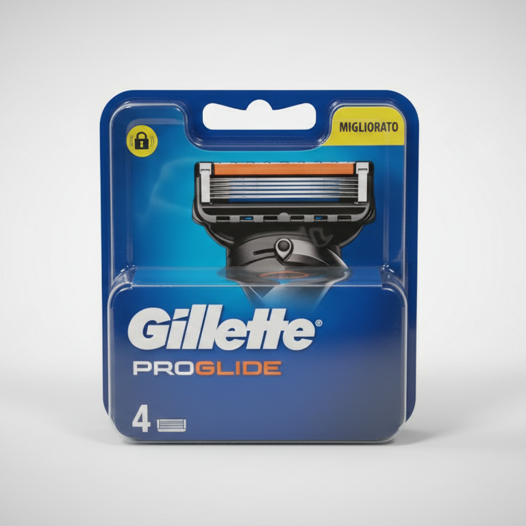 Gillette ProGlide Lame di Ricambio 4 Pezzi | 5 Lame Anti-Frizione per una Rasatura Profonda e Fluida | Rifinitore di Precisione Posteriore | Striscia Lubrificante Potenziata