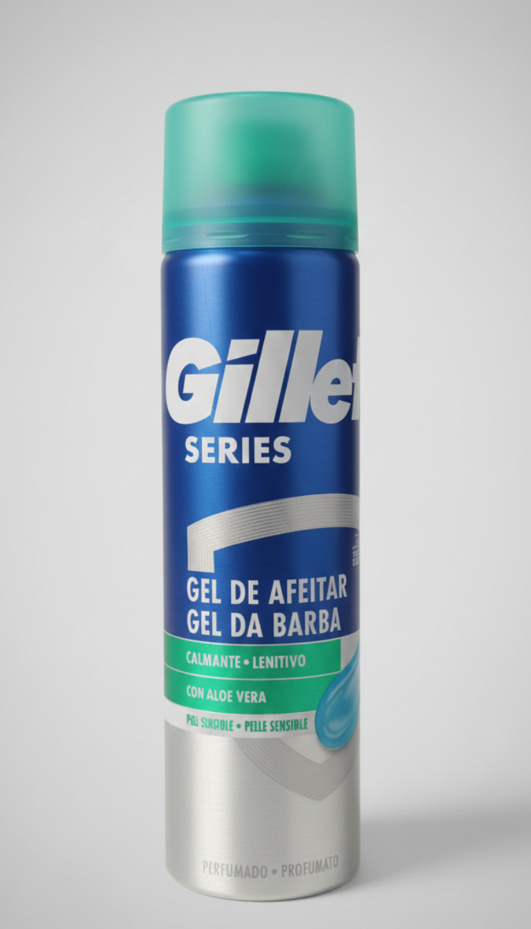 Gillette Series Gel da Barba Calmante con Aloe Vera 200 ml | Protezione Completa Anti-Irritazioni per Pelli Sensibili | Azione Lenitiva e Idratazione Profonda | Formula Comfort Glide