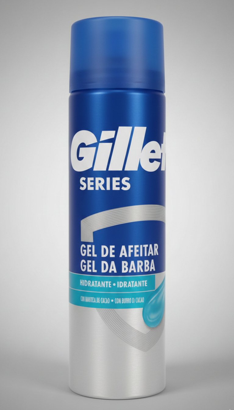 Gillette Series Gel da Barba Idratante 200 ml con formula emolliente, protezione contro irritazioni, arrossamenti e micro-tagli, ideale per rasatura quotidiana