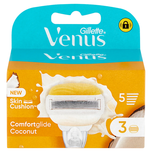 Ricariche Gillette Venus Comfortglide Coconut 3 lamette con gel integrato e 5 lame Skin Cushion per rasatura liscia