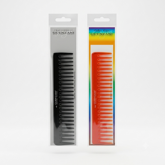 Guenzani 548 Color Pettine Professionale, ideale per capelli afro, ricci e voluminosi, progettato per districare delicatamente, definire lo styling e modellare la chioma senza stressare il capello, perfetto per uso professionale e domestico.