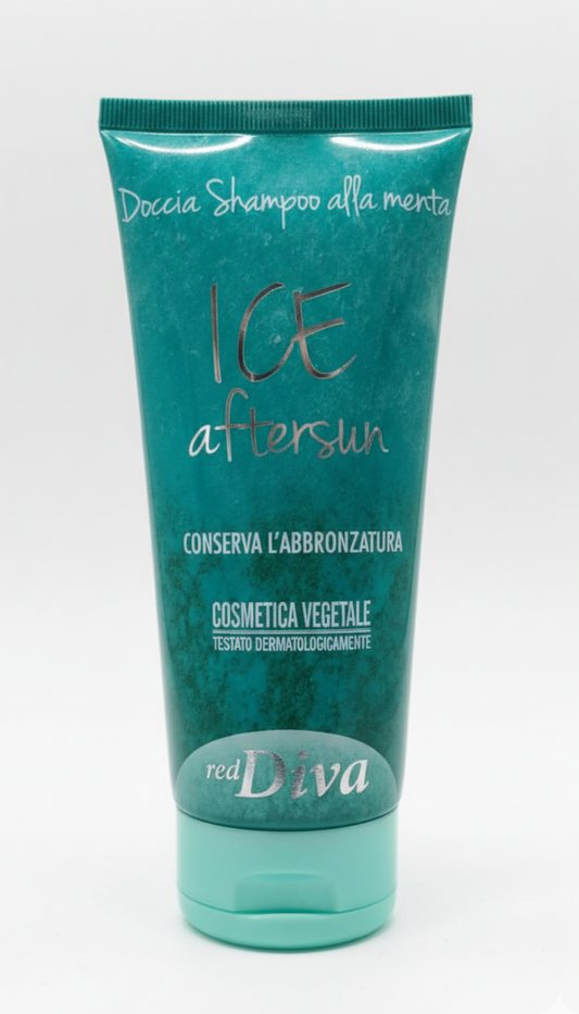 Diva Doccia Shampoo Ice Aftersun 200ml – Con Menta e Ginseng – Cosmetica Vegetale – Prolunga l'Abbronzatura