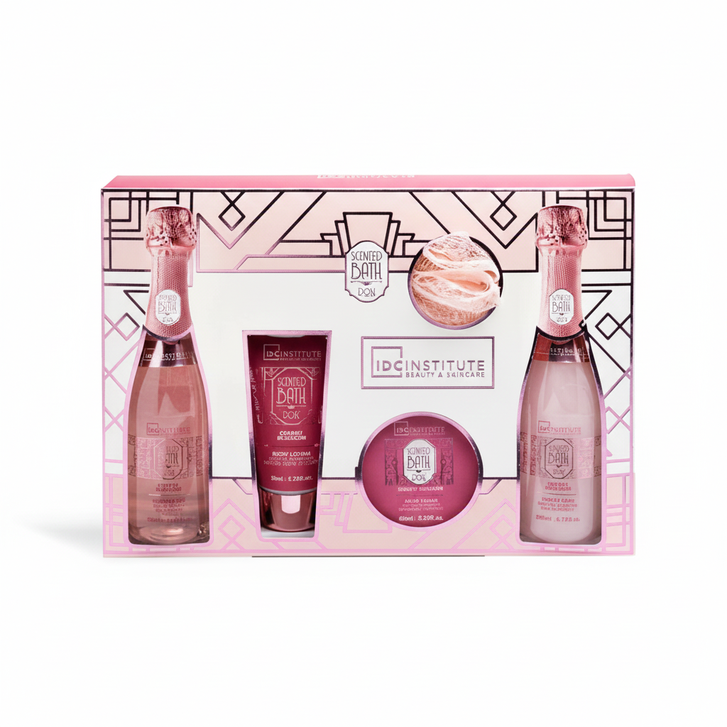 IDC Institute Cinco Bath Don Set Regalo 5 Pezzi | Bagno Schiuma e Lozione Corpo Cherry Blossom | Kit Coccola