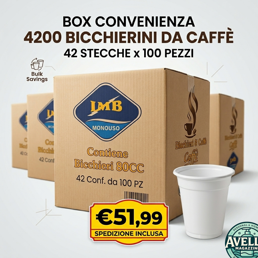Bicchieri Bianchi Monouso IMB 80cc – Bundle Risparmio 4800 Pezzi (48 confezioni da 100) – Bicchierini Plastica per Caffè Espresso e Finger Food – Spedizione Inclusa