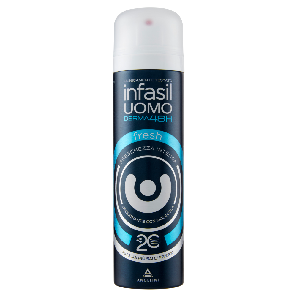 Infasil Uomo Derma48H Fresh Deospray 150ml – Con Molecola 2C Attivata dal Sudore – 48H Anti-Odore – Clinicamente Testato