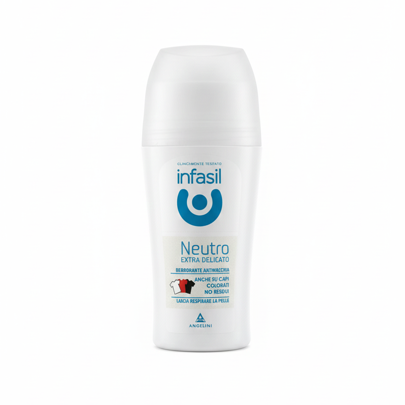 Infasil Neutro Extra Delicato Roll-on 75ml | Deodorante 24h Anti-Odore | Senza Sali di Alluminio | Formula Anti-Macchia