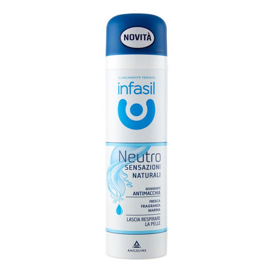 Infasil Neutro Sensazioni Naturali Spray 150ml | Con Olio Essenziale | 0% Sali d'Alluminio | Anti-Macchia