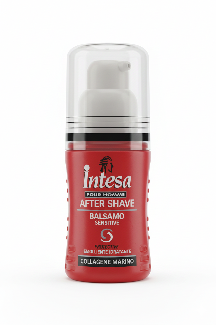 Intesa Pour Homme After Shave Balsamo Sensitive 100ml – Con Collagene Marino e Mentolo – Azione Lenitiva ed Elasticizzante