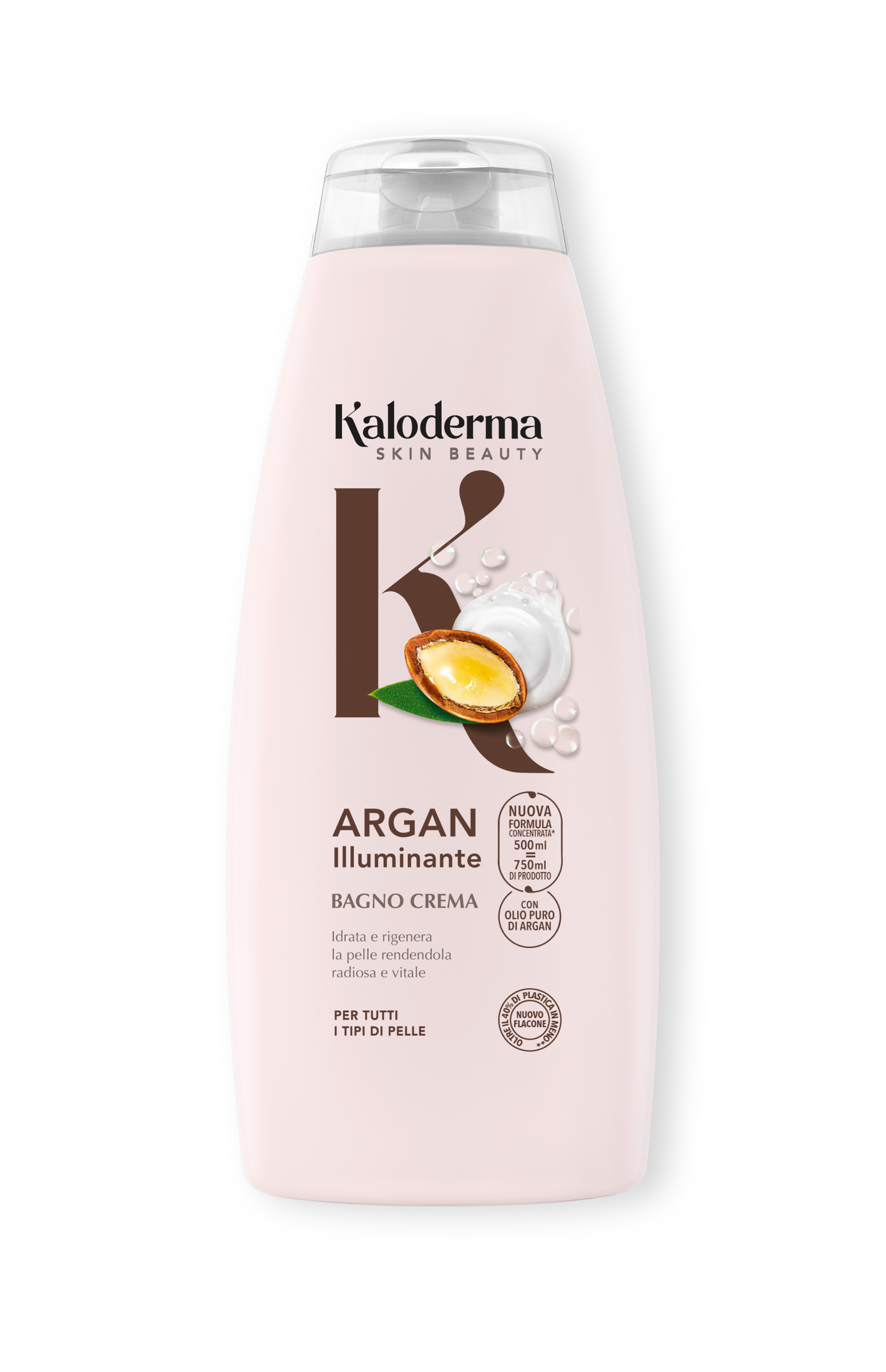 Kaloderma Bagno Crema Argan Illuminante 500ml | Detergente Corpo Nutriente con Olio di Argan | Per Pelle Radiosa e Morbida