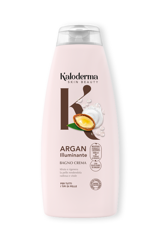 Kaloderma Bagno Crema Argan Illuminante 500ml | Detergente Corpo Nutriente con Olio di Argan | Per Pelle Radiosa e Morbida