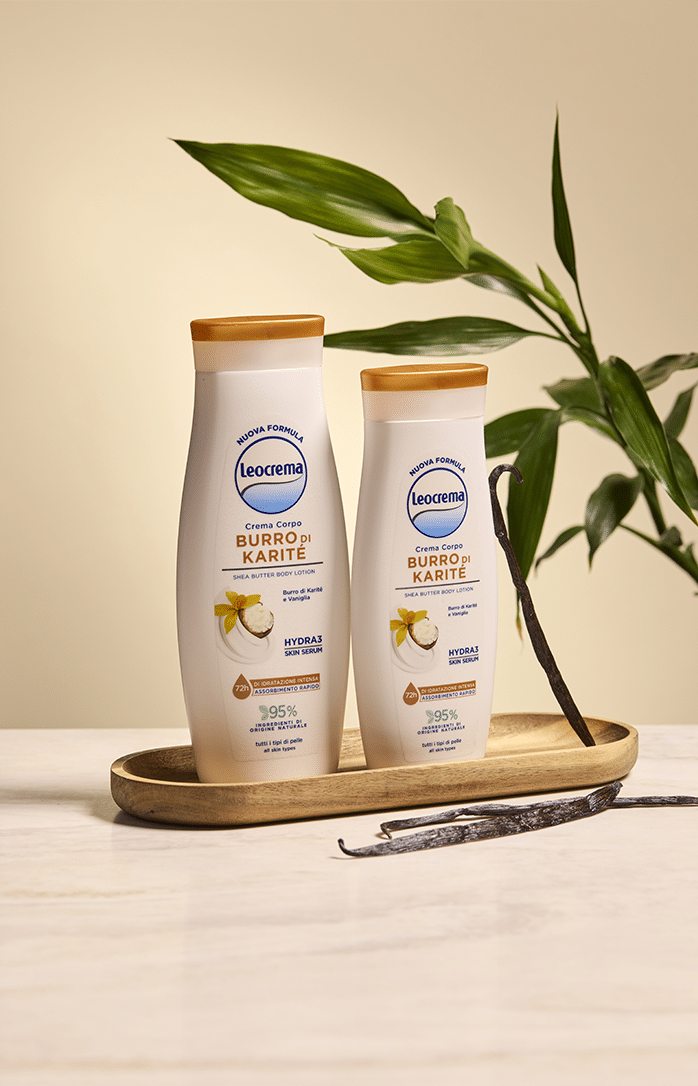 Leocrema Crema Corpo al Burro di Karité e Vaniglia 250ml | 48h di Idratazione Intensa | Formula Nutriente per Tutti i Tipi di Pelle | Pelle Morbida e Setosa