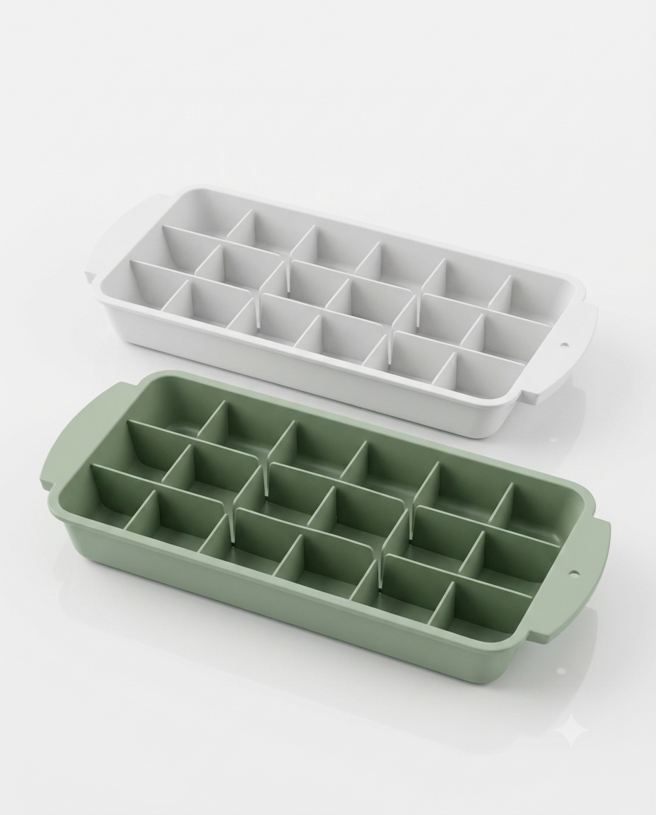 Stampo per ghiaccio LEGA flessibile con cubi grandi, facile estrazione dei cubetti, ideale per cocktail e bevande fredde, pratico e resistente per uso quotidiano.