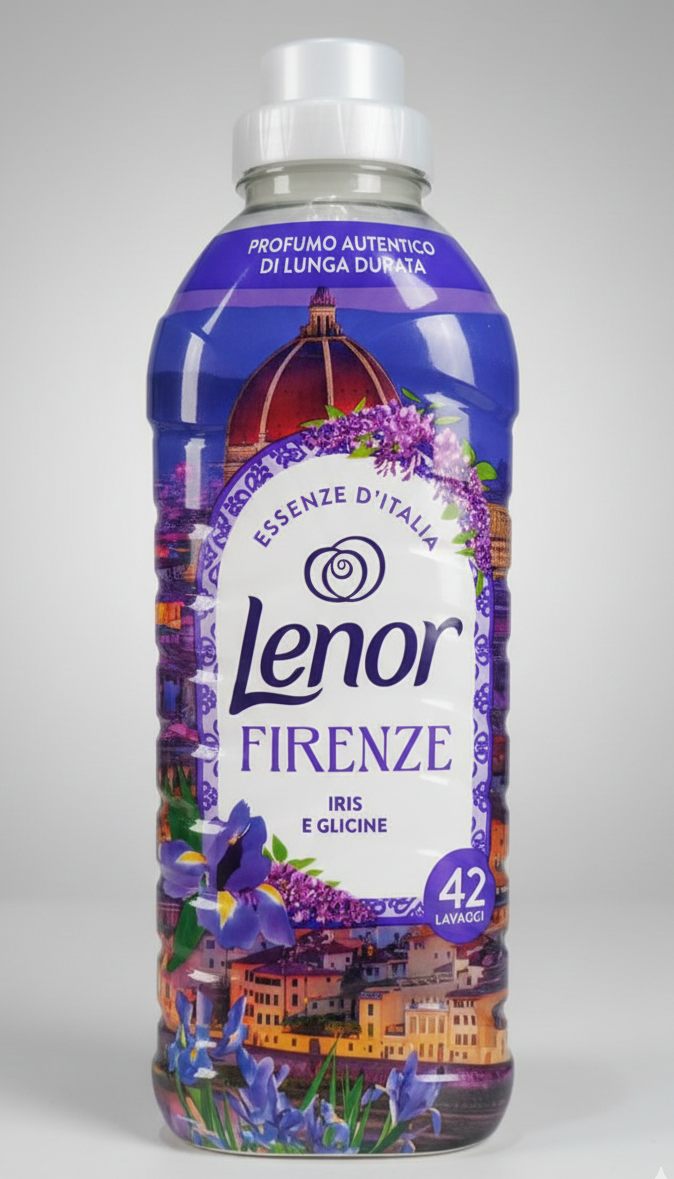 Lenor Essenze d'Italia Firenze Ammorbidente Concentrato 882 ml | 42 Lavaggi | Fragranza Iris Fiorentino e Glicine | Morbidezza Vegetale e Protezione Fibre