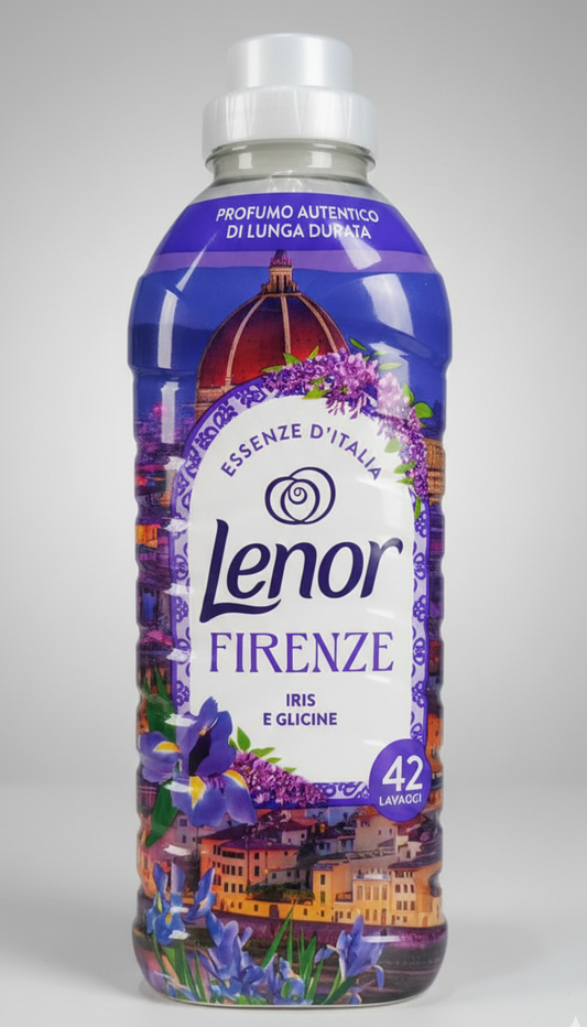 Lenor Essenze d'Italia Firenze Ammorbidente Concentrato 882 ml | 42 Lavaggi | Fragranza Iris Fiorentino e Glicine | Morbidezza Vegetale e Protezione Fibre