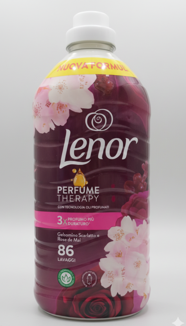 Lenor Ammorbidente Concentrato Gelsomino Scarlatto e Rose de Mai 86 Lavaggi 1,806 L – Profumo 3X Persistente e Morbidezza Vegetale
