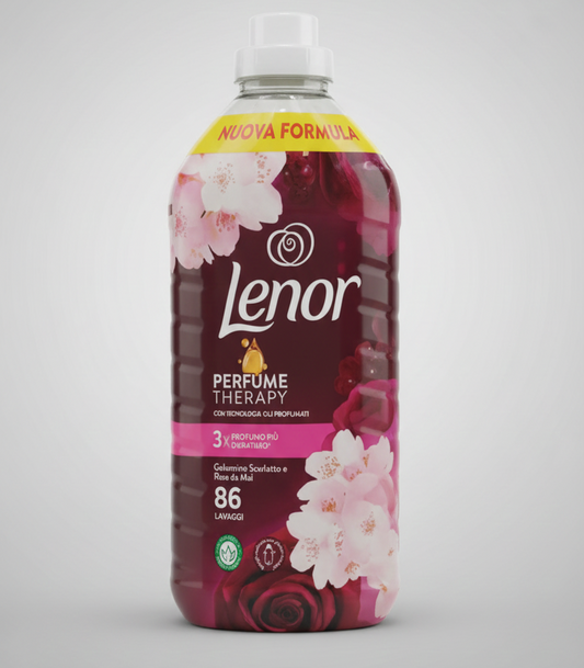 Lenor | Ammorbidente Concentrato Premium | Gelsomino Scarlatto & Rose de Mai | 1.806 Litri | 86 Lavaggi | Freschezza di Lunga Durata | Morbidezza a Base Vegetale | Fragranza Fiorita Sofisticata
