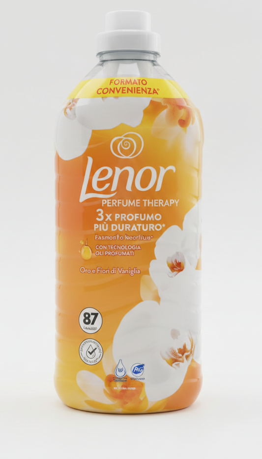 Lenor Ammorbidente Concentrato Oro e Fiori di Vaniglia 1,827 Litri | 87 Lavaggi | Protezione Anti-Age 3 per Tessuti | Morbidezza 85% Base Vegetale | Maxi Formato