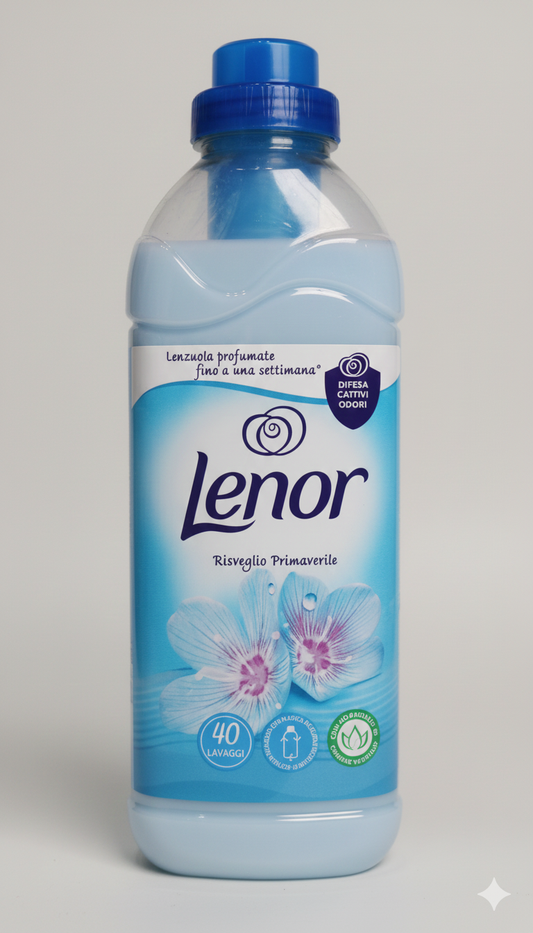 Lenor Risveglio Primaverile ammorbidente concentrato 840 ml, 40 lavaggi, freschezza lunga durata e morbidezza vegetale.