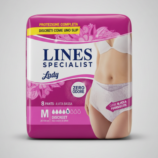 Lines Specialist Pants Discreet Donna Taglia M – 8 Slip Assorbenti Ultra Sottili a Vita Bassa