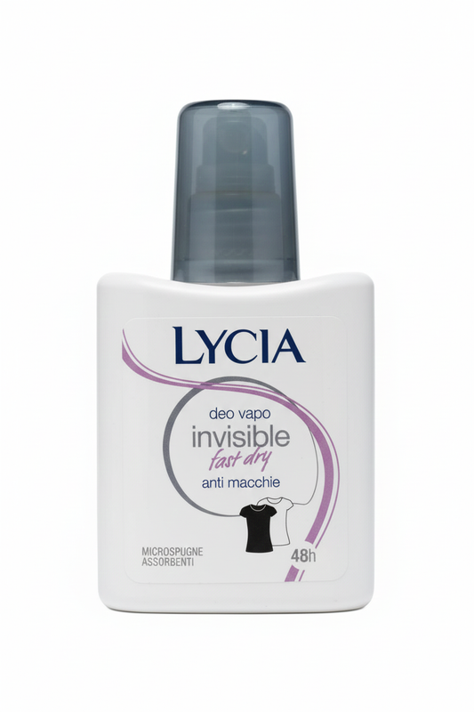 Lycia Invisible Fast Dry Deodorante Spray 75ml | Anti-Odore 48H | Antimacchie e Senza Conservanti