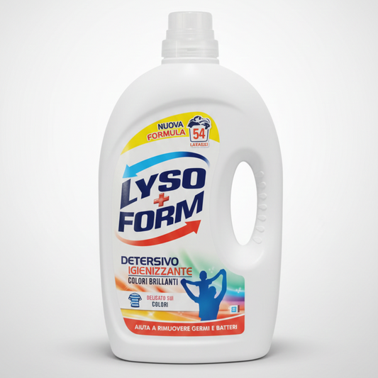 Lysoform Detersivo Liquido Igienizzante 54 Lavaggi 2,43L | Azione Profonda contro Macchie e Batteri | Protezione Colori