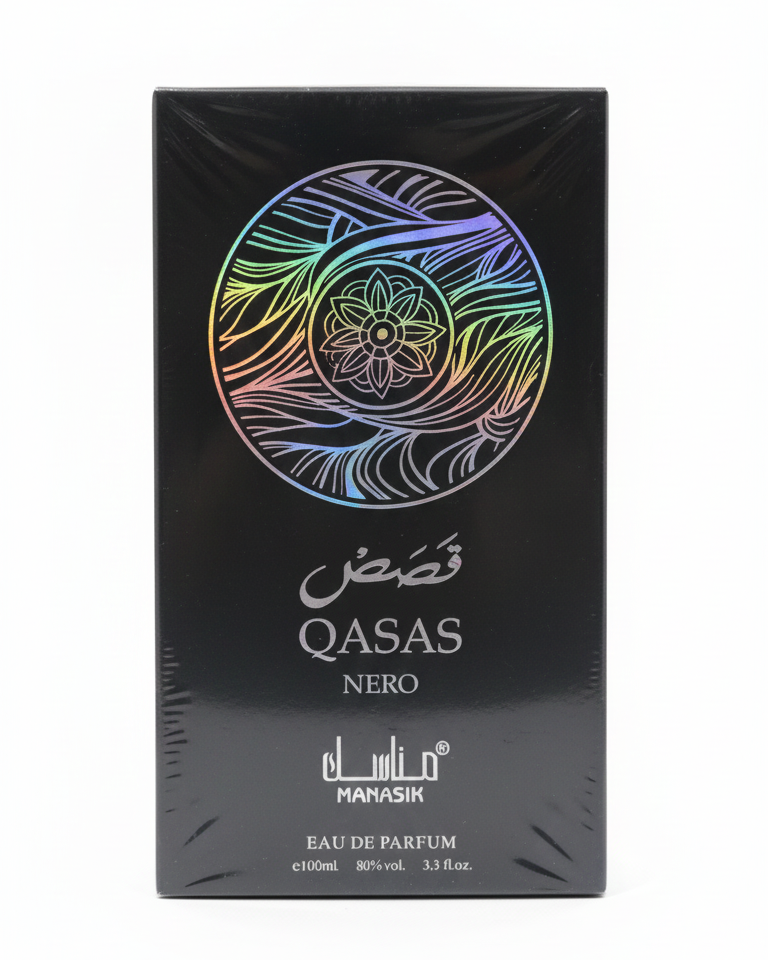 MANASIK Qasas Nero Eau de Parfum 100ml Unisex | Fragranza Orientale Intensa e Misteriosa | 80% Vol.