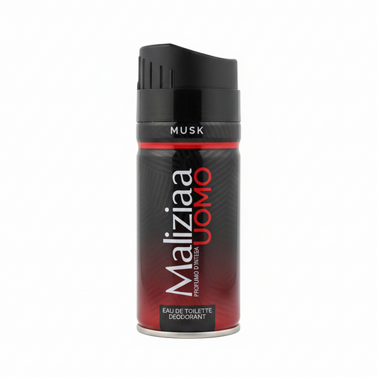 Malizia Uomo Musk Eau De Toilette Deodorante Spray 150ml – Profumo d'Intesa 2-in-1 – Note Muschiate Classiche & Virili