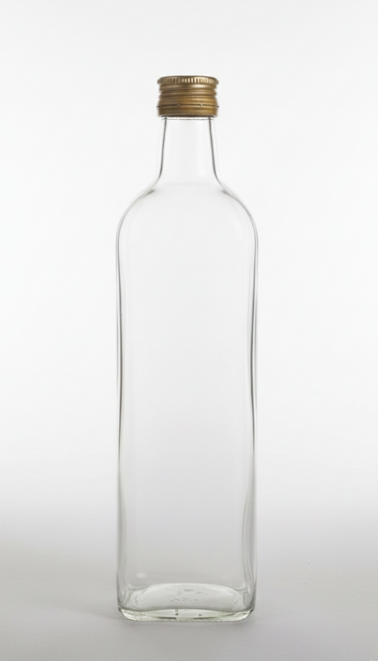 Ambrosio Bottiglia in Vetro Trasparente Marasca 750 ml con Tappo a Vite | Contenitore per Olio, Liquori e Conserve Alimentari
