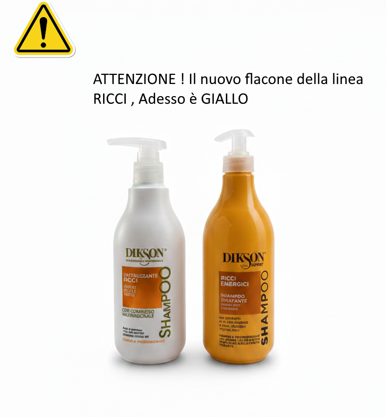 Dikson Shampoo Idratante Ricci Energetici 500ml – Detergente Professionale con Dosatore per Definizione e Anti-Crespo