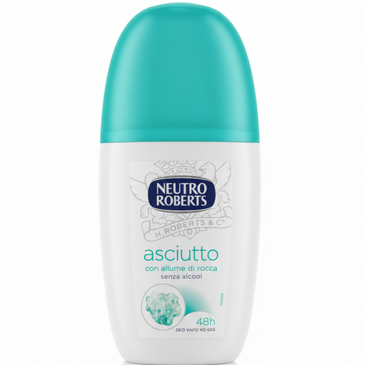 Neutro Roberts Deodorante Natural Dry Vapo 75ml – Extra Asciutto 24H – Con Allume di Rocca Naturale – 0% Alcool & Zero Gas