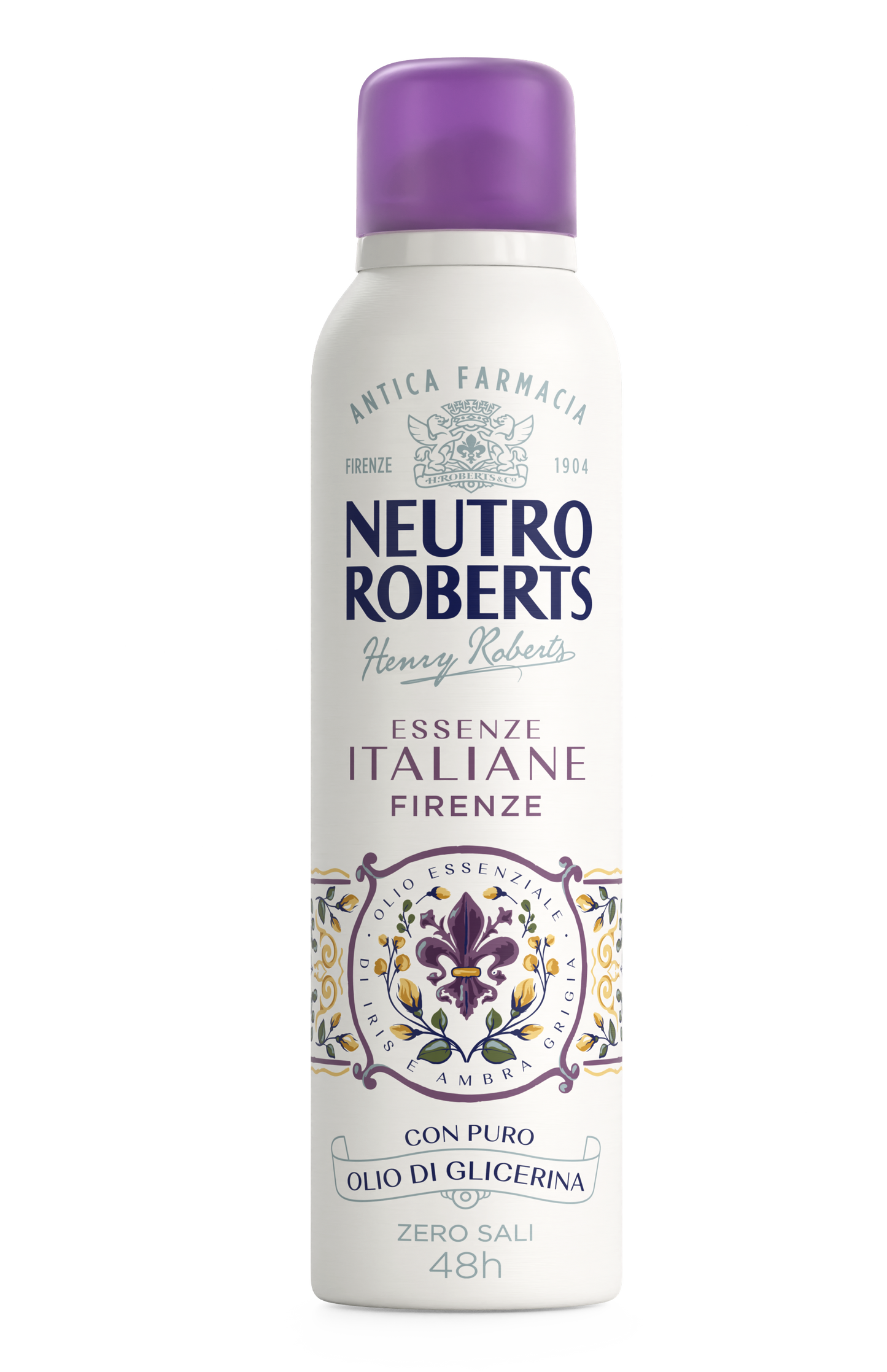 Neutro Roberts Deodorante Spray Essenze Italiane 200ml – 48H Zero Sali & Zero Macchie – Con Puri Oli Essenziali & Glicerina