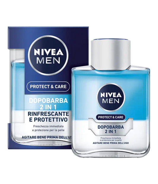 Nivea Men Protect & Care Dopobarba 2 in 1 Lozione + Balsamo Aloe Vera – Sollievo e Protezione Post-Rasatura
