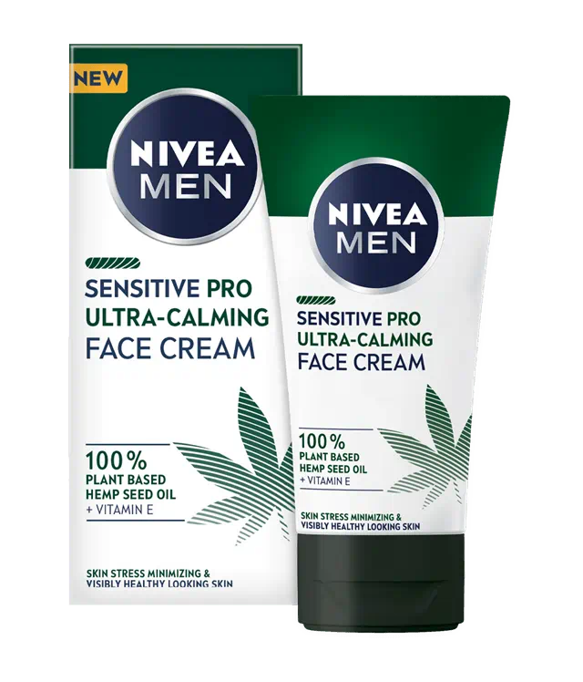 Nivea Men Sensitive Pro Ultra Calming Crema Viso Idratante 75ml – Olio di Canapa & Vitamina E – Lenisce Irritazioni e Secchezza